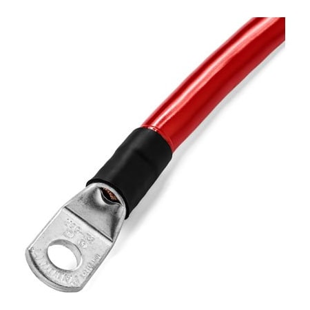 Inverters R Us Spartan Power Single Battery Cable with 5/16" Ring Terminals, 4 AWG, 5 ft, Red SINGLERED5FT4AWG56